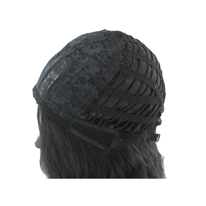 Mid-section Dyeing Three-color Gradient Wig Big Wavy Fluffy Hair