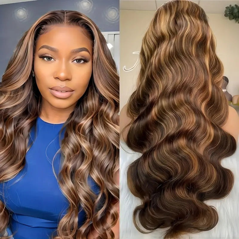 Piano Color Wig Front Lace Big Wave Curly Wig
