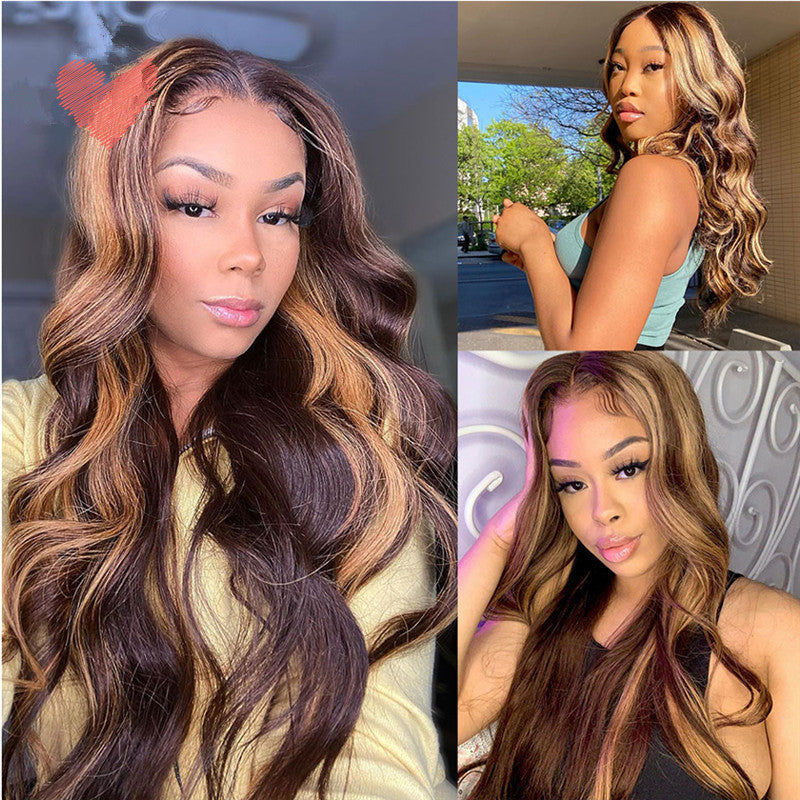 Women's Fashion Foreign Trade Wigs, Long Curly Hair, Wigs, Rose Net