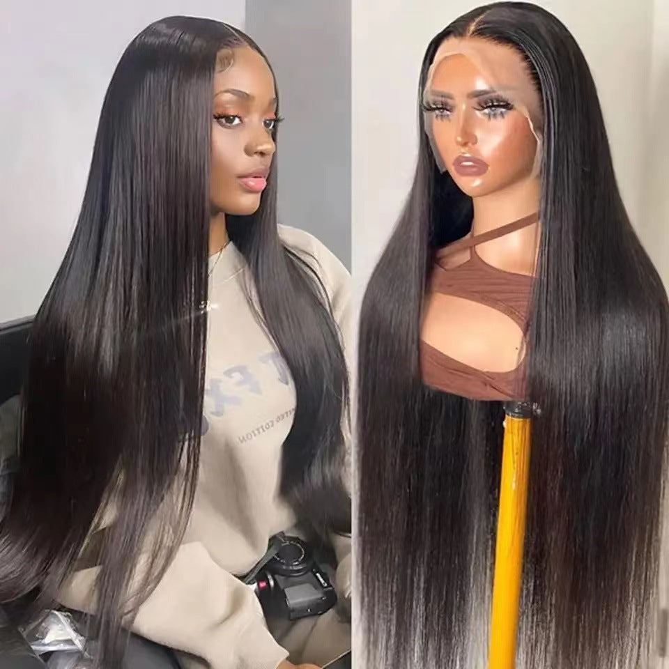 Lace Wig Women's Long Straight High-temperature Fiber